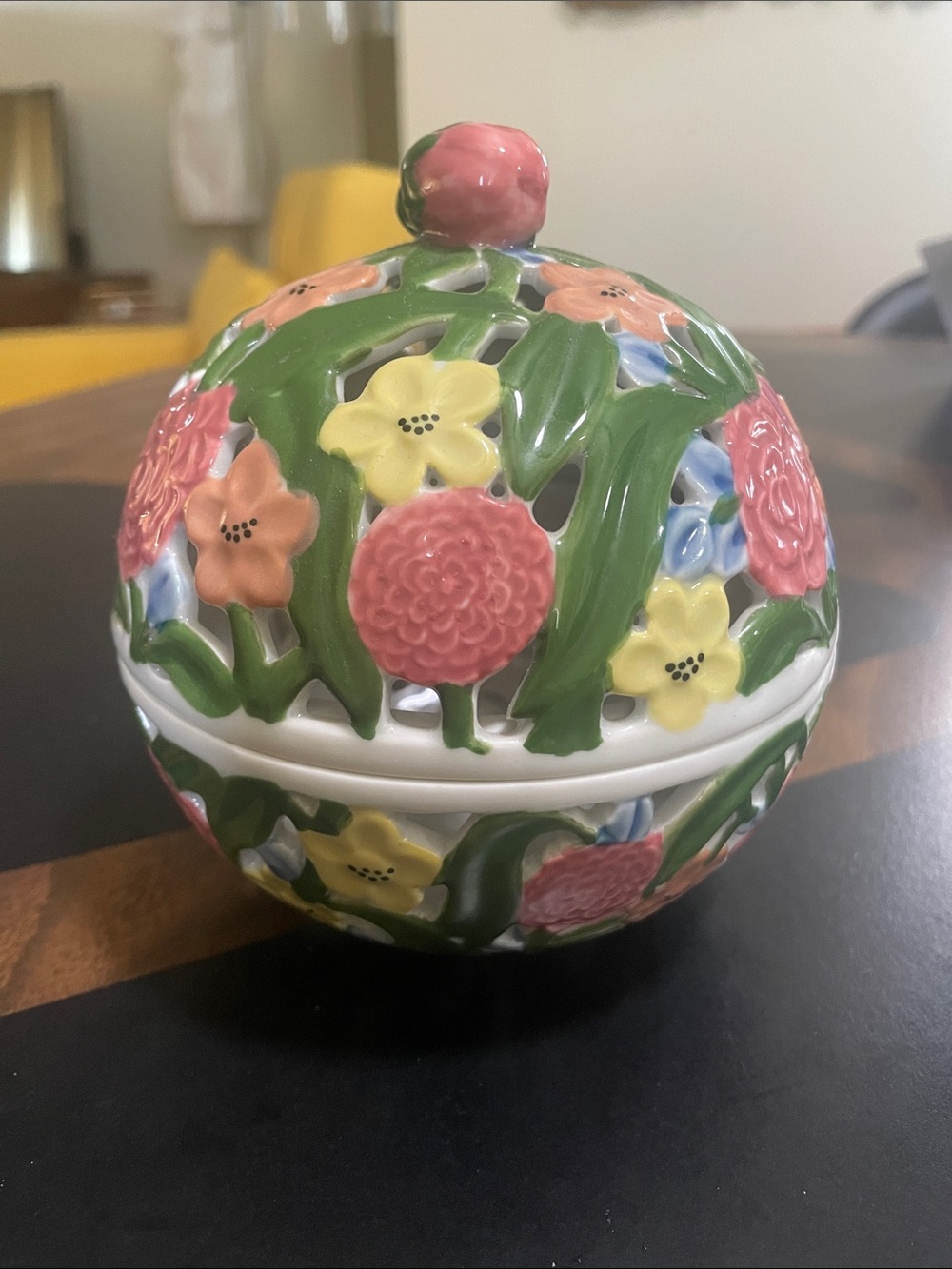 Andrea by Sadek Floral Ceramic Container